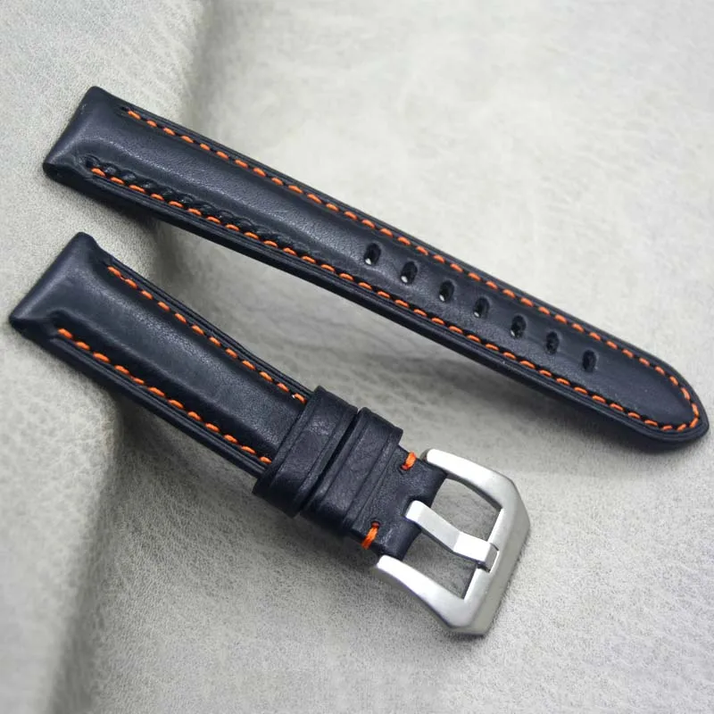 

Black 20mm 21mm 22mm Genuine Leather Watch Band For Amazfit Huawei Samsung Galaxy Watch Active2 Gear S3 Strap Replacement Straps