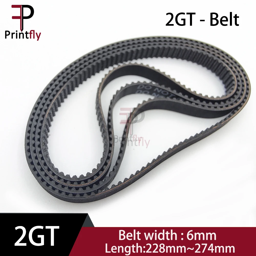 Printfly 2GT 2M GT2  Timing belt Pitch length 228/230/232/234/236/238/240/242/244~266/268/270/272/274 Width 6mm Rubber closed gt2 3d printer parts timing belt pitch 2mm length optional272 322mm belt width 6mm 2gt closed loop rubber timing belt ​ type