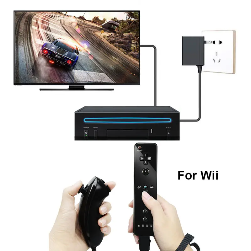 Per Wii 2 In 1 Remote Gamepad Controller Motion Plus Supporto Telecomando Compatibile Con Bluetooth Per Wii Nunchuck Joypad