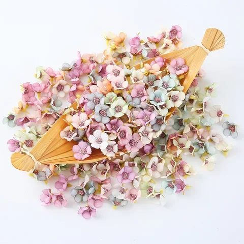 

50 Pcs 2cm Multicolor Daisy Flower Heads Mini Silk Artificial Flowers for Wreath Scrapbooking Home Wedding Decoration