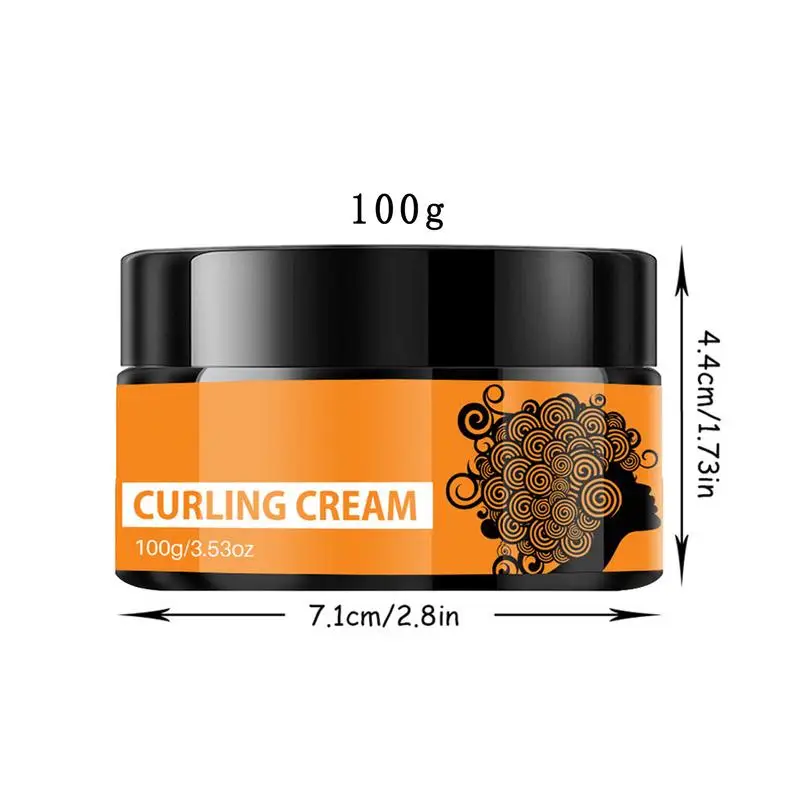 Curl Cream for Curly Hair Moisturizing Black Castor Oil Curling Cream Frizz Control Hair Styling Products 3.53oz for Strong Hold