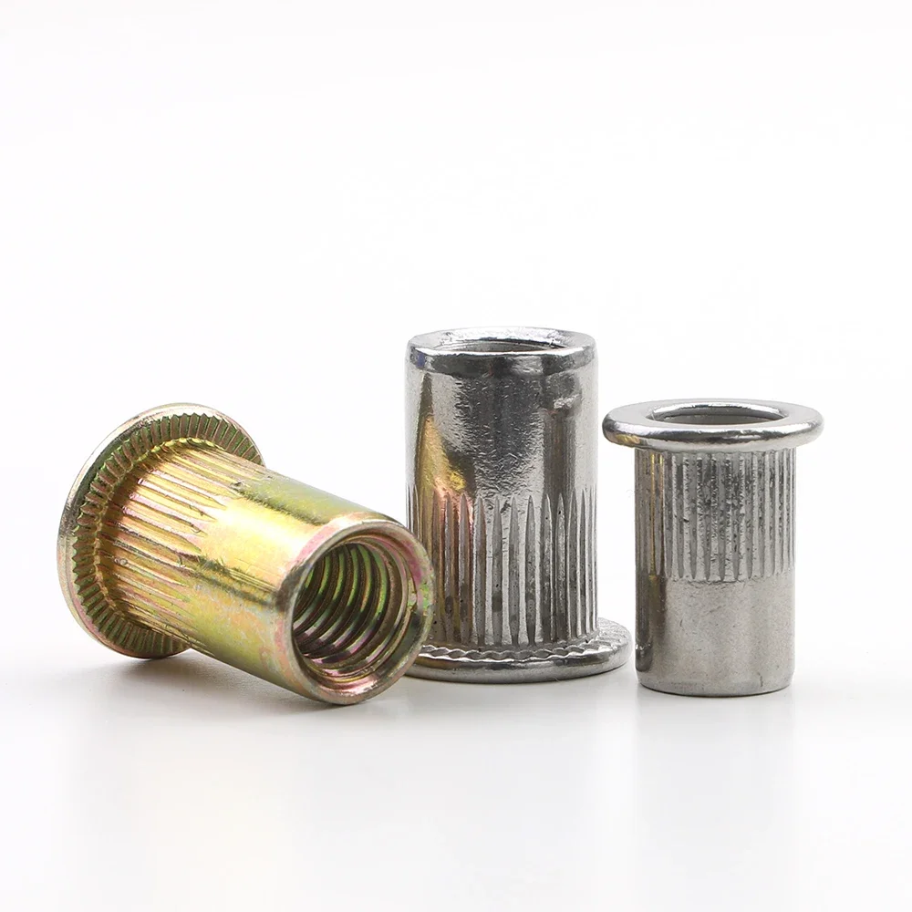 JUIDINTO 2-30pcs Blind Rivet Nut Stainless Steel Rivnut M3 M4 M5 M6 M8 M10 M12 Zinc Plated Threaded Inserts for Housings Panels rivet nut