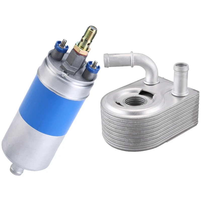 

1 Pcs Electric Fuel Pump with Install Kits & 1 Pcs New Aluminum Engine Oil Cooler