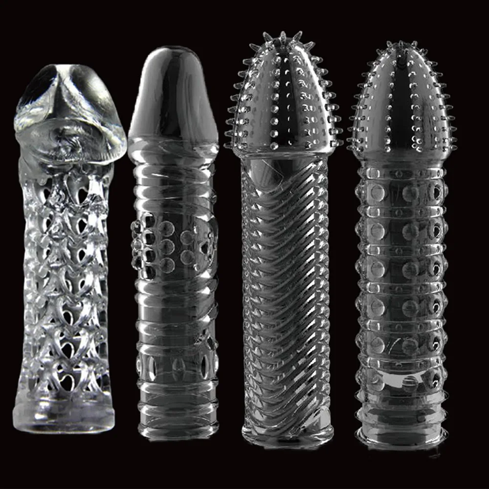 Sex Toys 4pc Reusable Clit Massager Extensions Penis Sleeve Enlargement Delay Spray Comdom Cock Ring Vibrator Cover Adult Sex Toy