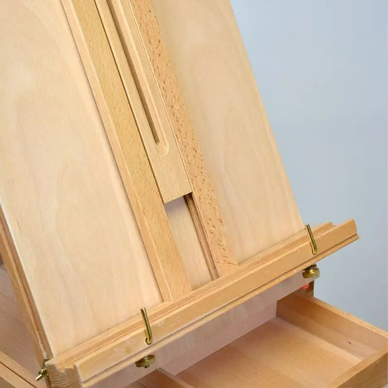 Beech Pull Rod Oil Painting Box Aluminum Alloy Bracket Oil Painting Stand Solid Wood Sketching Easel For Art Student