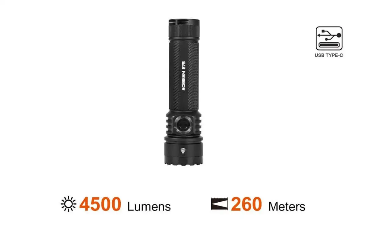 

Acebeam E75 Quad-core High-performance 4500 Lumens Flashlight
