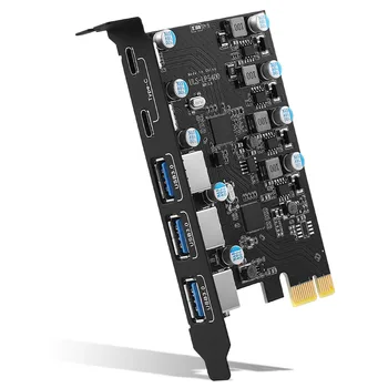 5Gbps USB 3.2 Gen1 USBC PCIE Card Hub USB 3.0 PCI Express Board PCI-E USB3.0 Adapter Multiplier USB3 3.1 Controller Add on Card