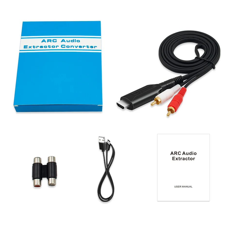 (1.5m /4.92FT) HDMI 호환 ARC 오디오 추출기 ARC-L/R 스테레오 3.5mm 잭 HDTV 사운드바용 ARC 리턴 채널 변환기