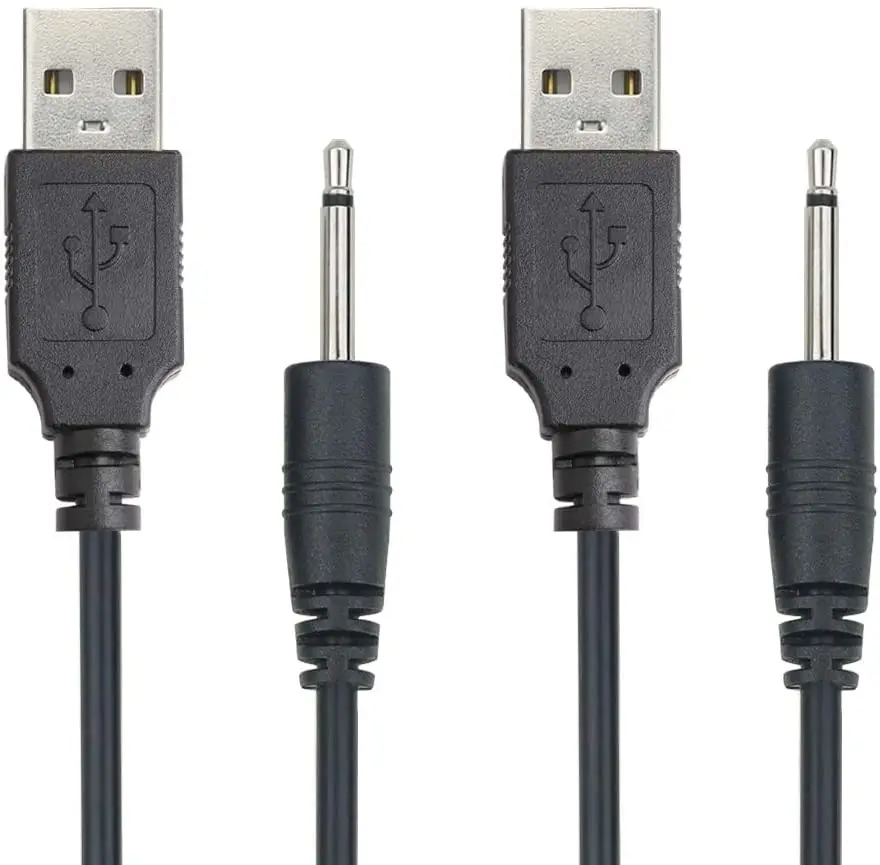 USB charging cable 2PCS USB to AUDIO DC 2.5mm Charging Cable Vibrator Charger Cord For Rechargeable Wand Massager