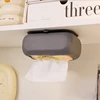 Silicone Suction Cup Tissue Box Wall-Mounted Napkin Storage Box Decorative Large Capacity Tissue Holder Dispenser Container 1