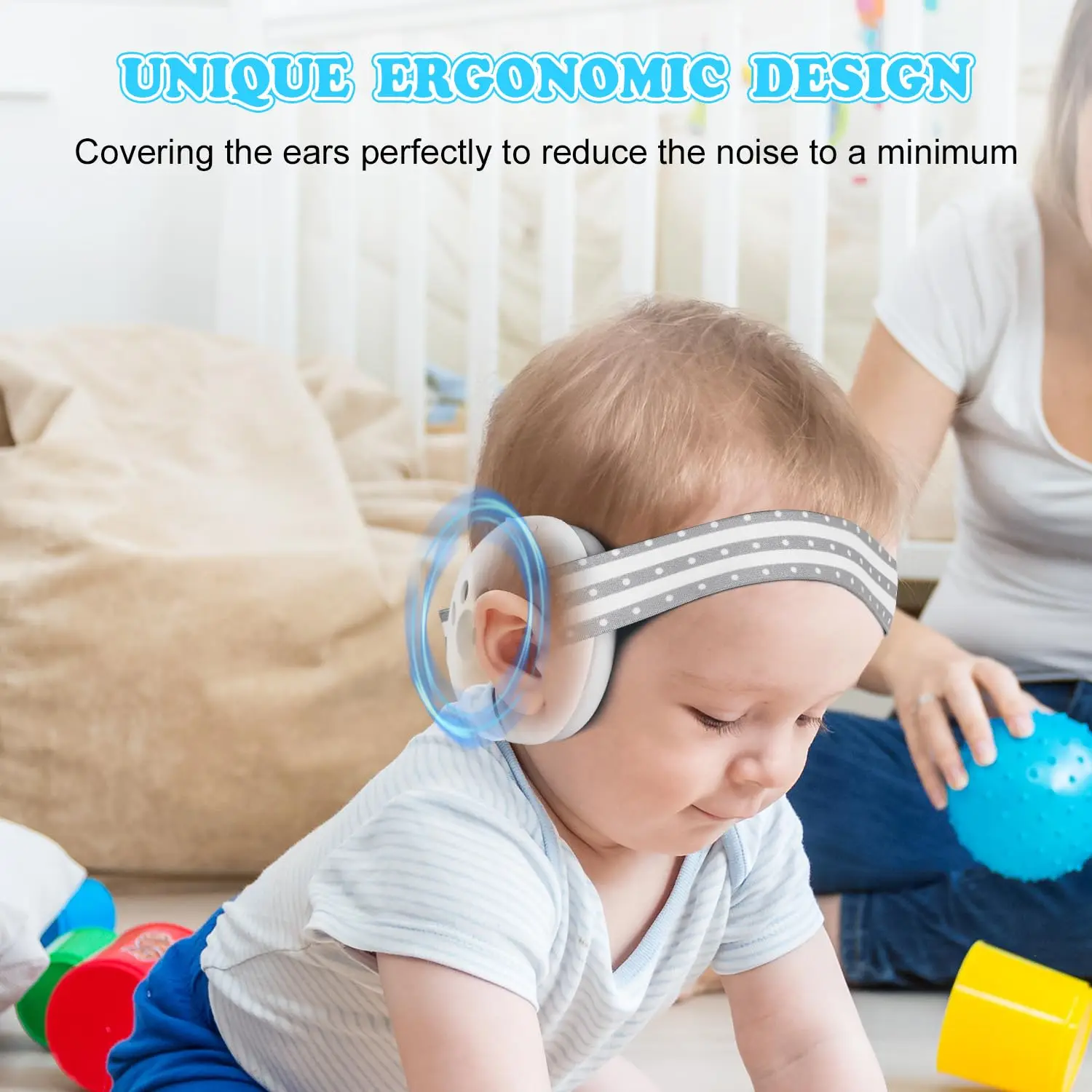 2-in-1 Convertible Design Baby Ear Protection Noise Earmuffs Headphones Toddlers Noise Reduction Hearing Damage Improves Sleep