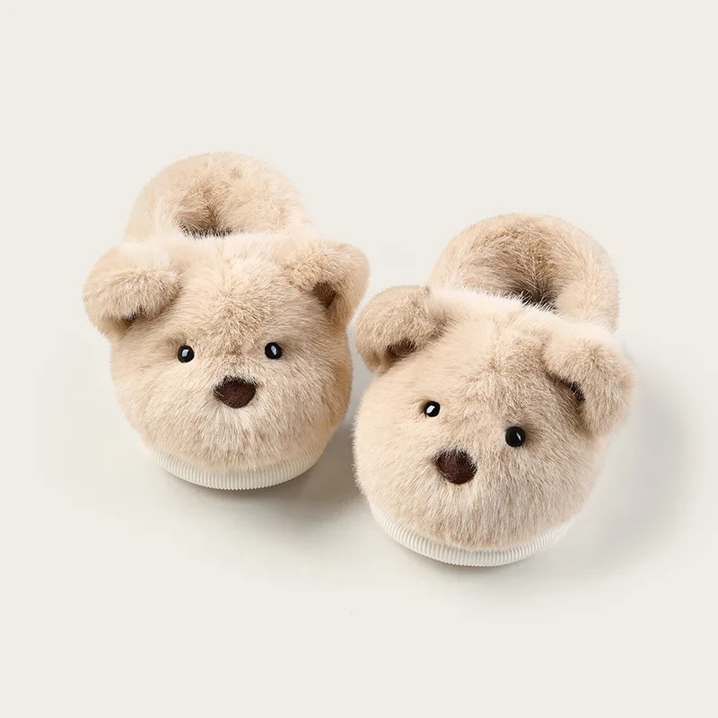 Cute Cartoon Bear Baby Boys Slippers Winter Home Indoor Warm Children's Shoes Outdoor Girls Cotton-padded Shoes 2
