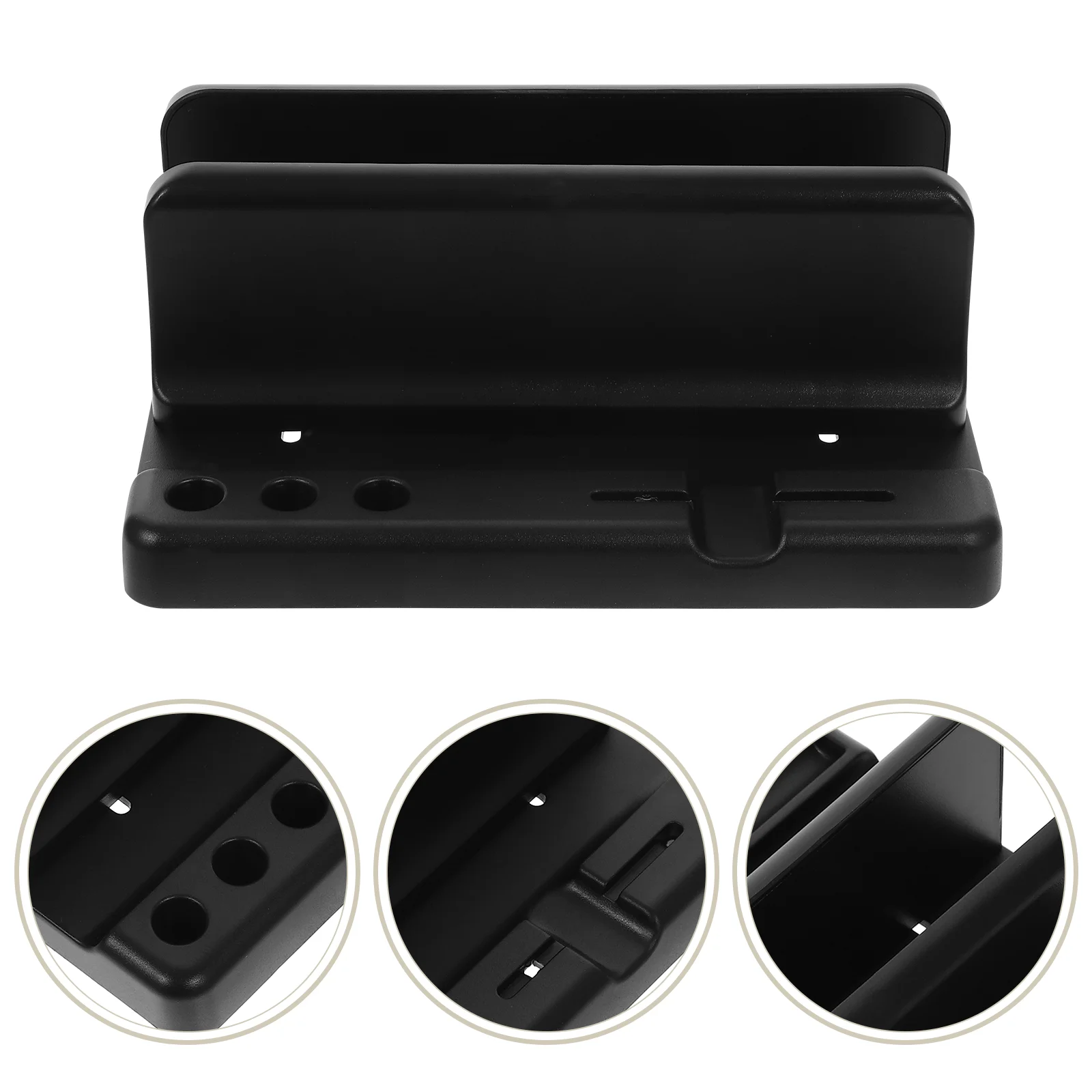 

Compatible Stand Adjustable Laptop Holder Vertical Laptop Stand Desktop Notebook Dock Space Saving Black