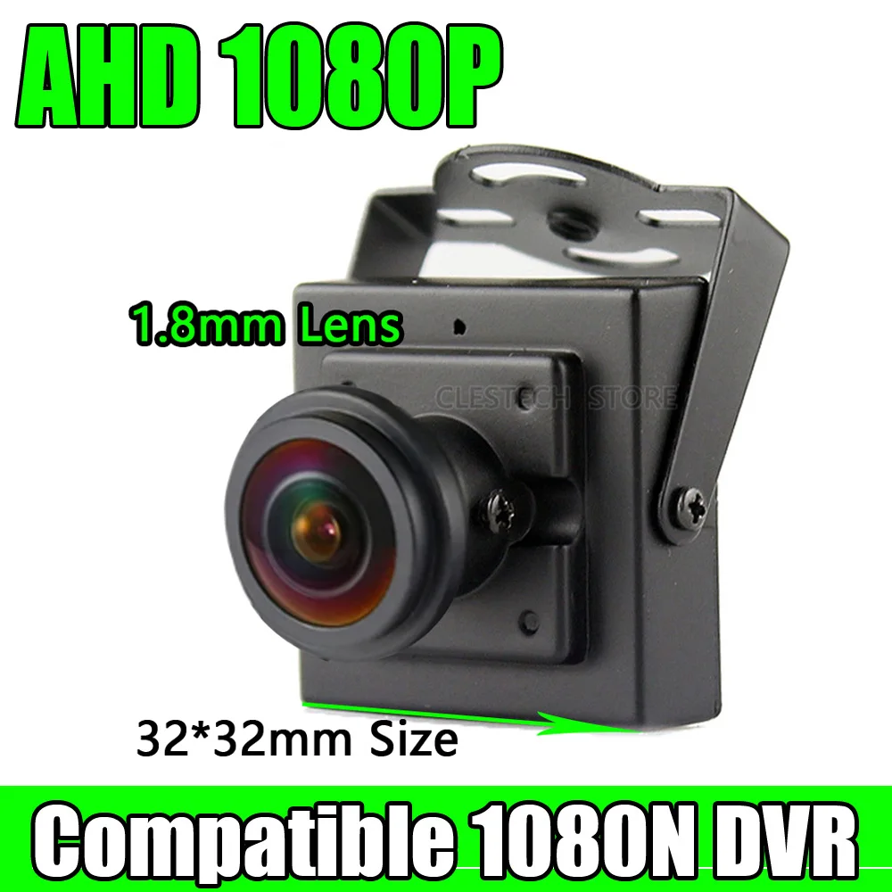 1.7mm FishEye Lens Large Angle 1080P Metal Security Cctv AHD Mini Panoramic Camera 2MP Coaxial Digital HD 650Filter have Bracket