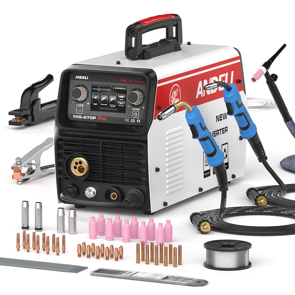 Andeli 220v מכונת ריתוך mig עם כפול פולס קשת להרים טיג חצי אוטומטי ריתוך אלומיניום רתכות