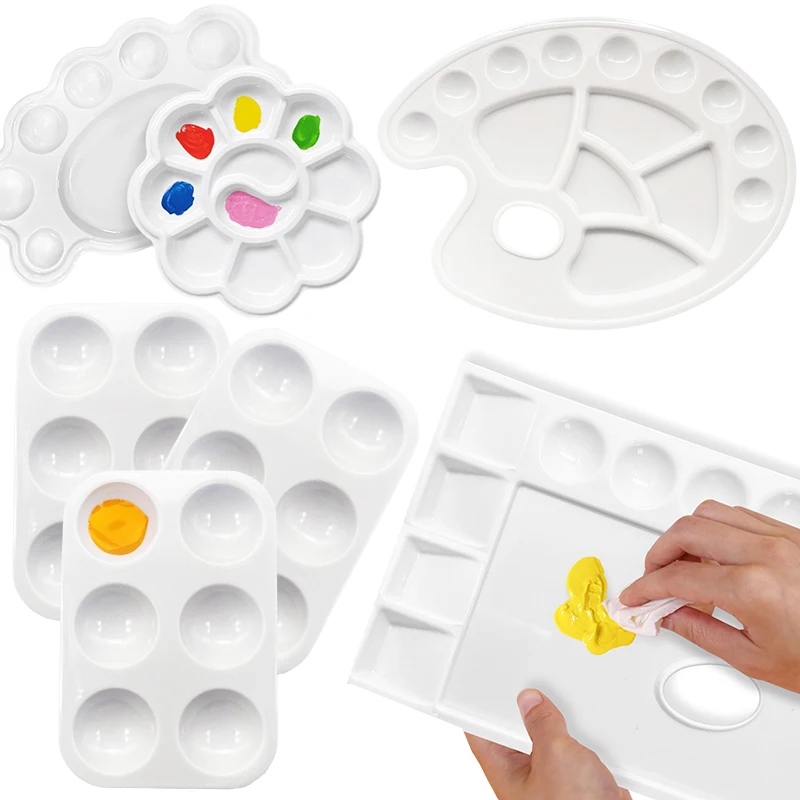 Painting Palette 1PC Reusable Clean Easily Plastic Paint Tray Art Supplies Essential for Painting Enthusiasts Office School