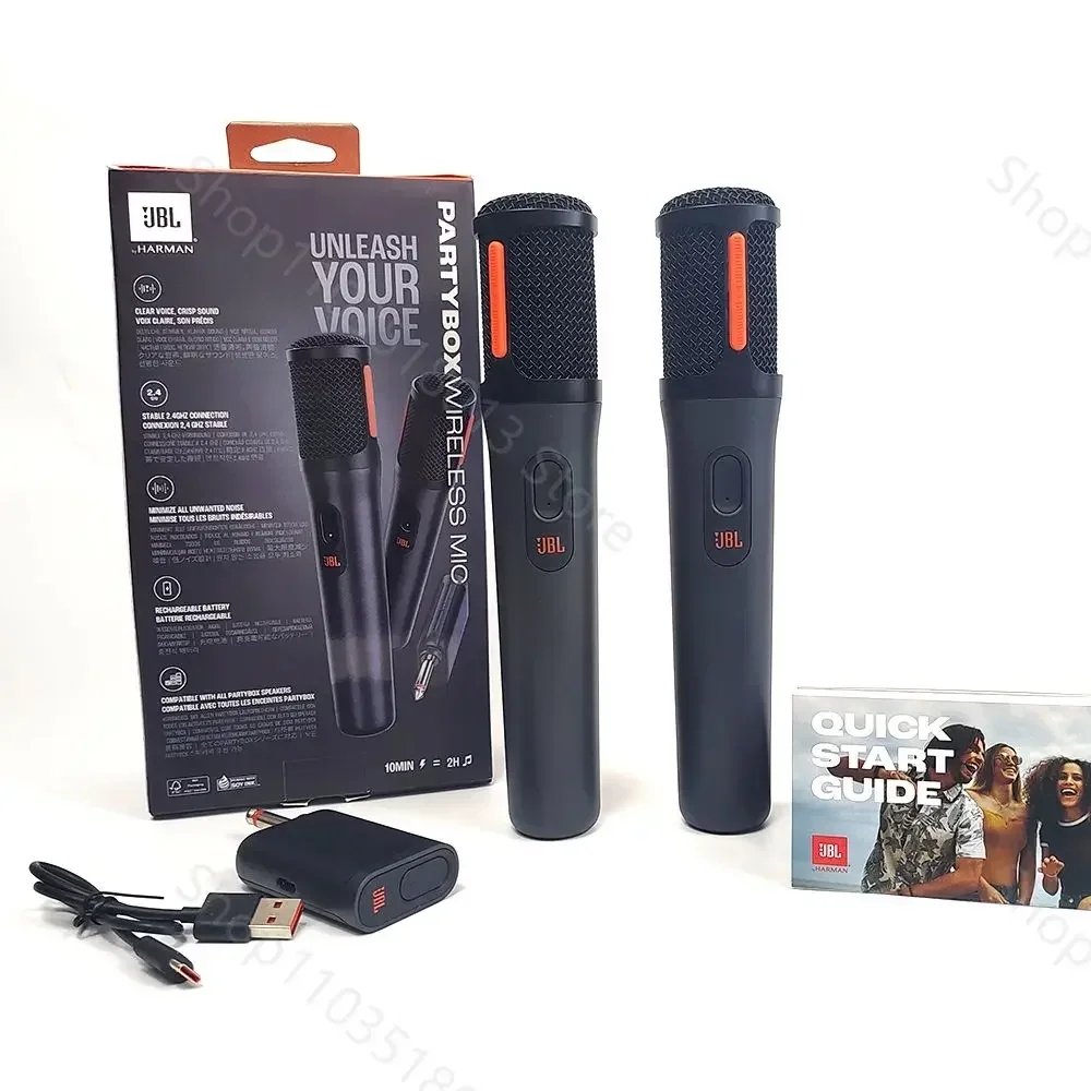JBL Digital PartyBox PB UHF Wireless Rechargeable Portable Microphone System Dual-Channel Receiver Clear Voice Crisp Sound