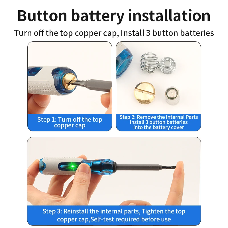 LUXIANZI Dual-use Voltage Tester Pen Word/cross Screwdrivers Non-contact Induction Intelligent Indicator Light Tester Pen Tool 6