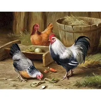 Farmyard Chickens painting by numbers kit