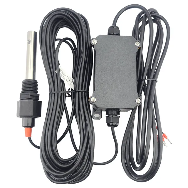 Water EC/TDS Conductivity Sensor Transmitter - 0-2200 µS/cm Range, 4-20mA/0-5V/0-10V/RS485 Output - For Aquaponics, Hydroponics, Water Quality Monitoring
