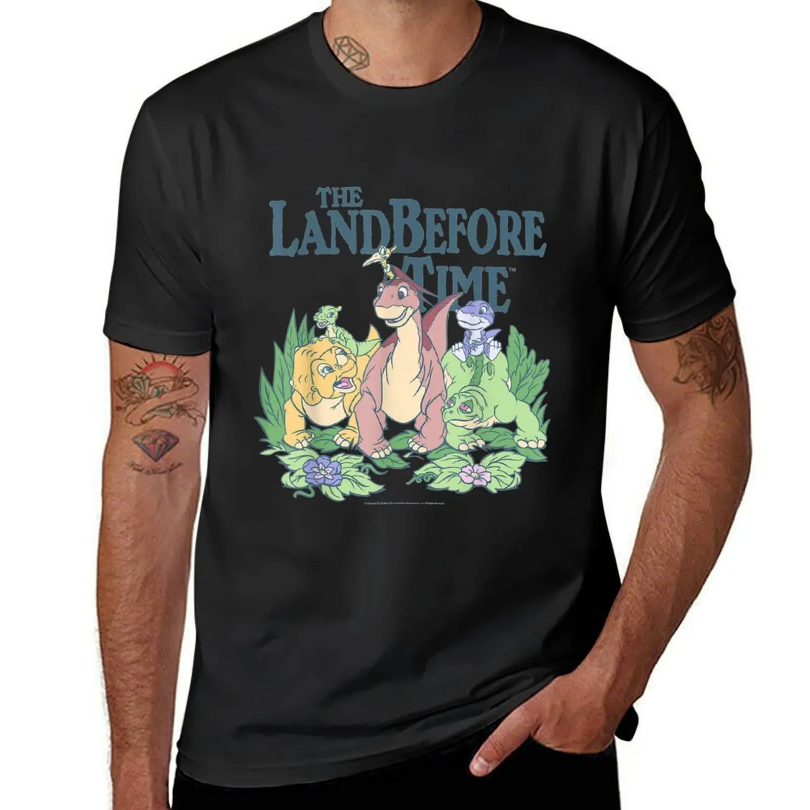 Land Before Time Pastel Dinosaur Friends T-Shirt korean fashion funnys summer top Short sleeve tee men