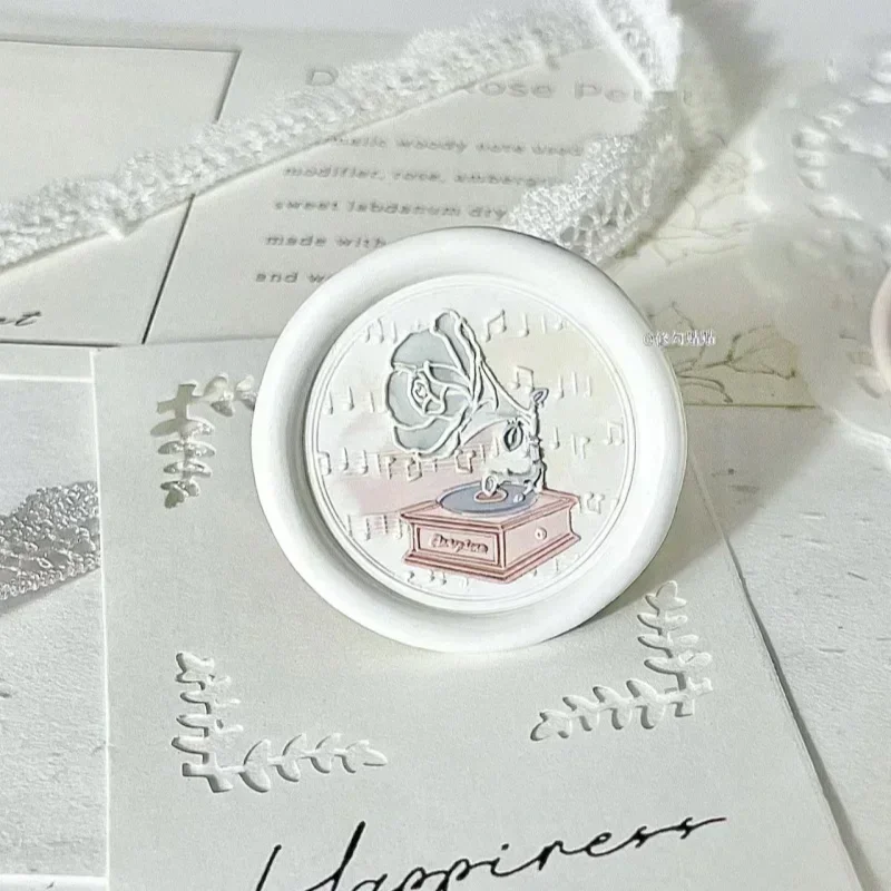 Cabezal de sello de fuego para bricolaje, calcomanía creativa para tarjetas, juguetes educativos, flores, patrón exquisito, sobres de invitación sellados