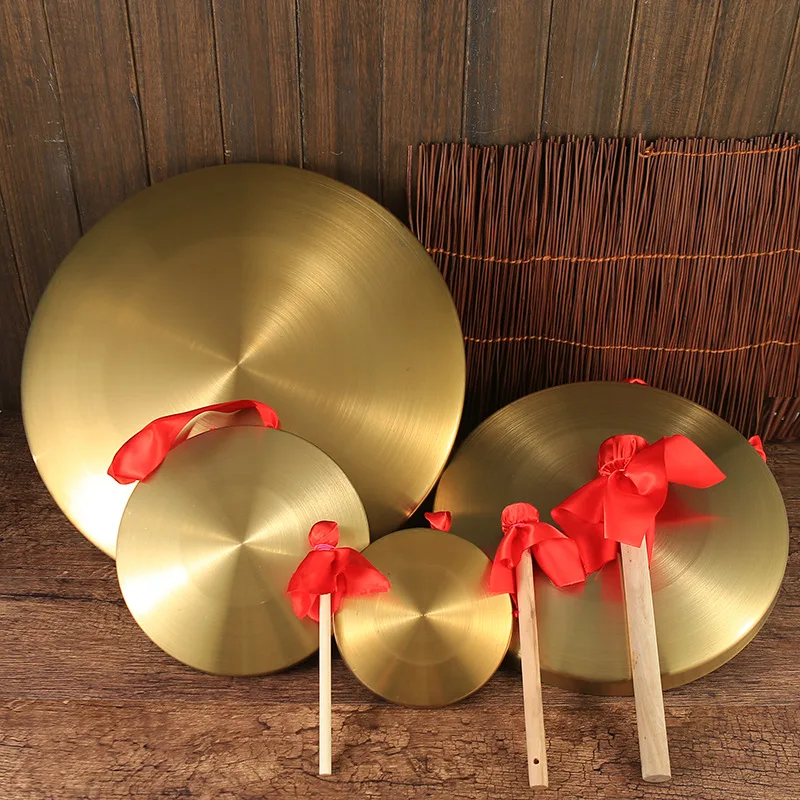 New 18 / 25/ 32 cm Hand Gong Cymbals Alloy Material Gong Chapel Opera Percussion Instrument with Round Play Hammer