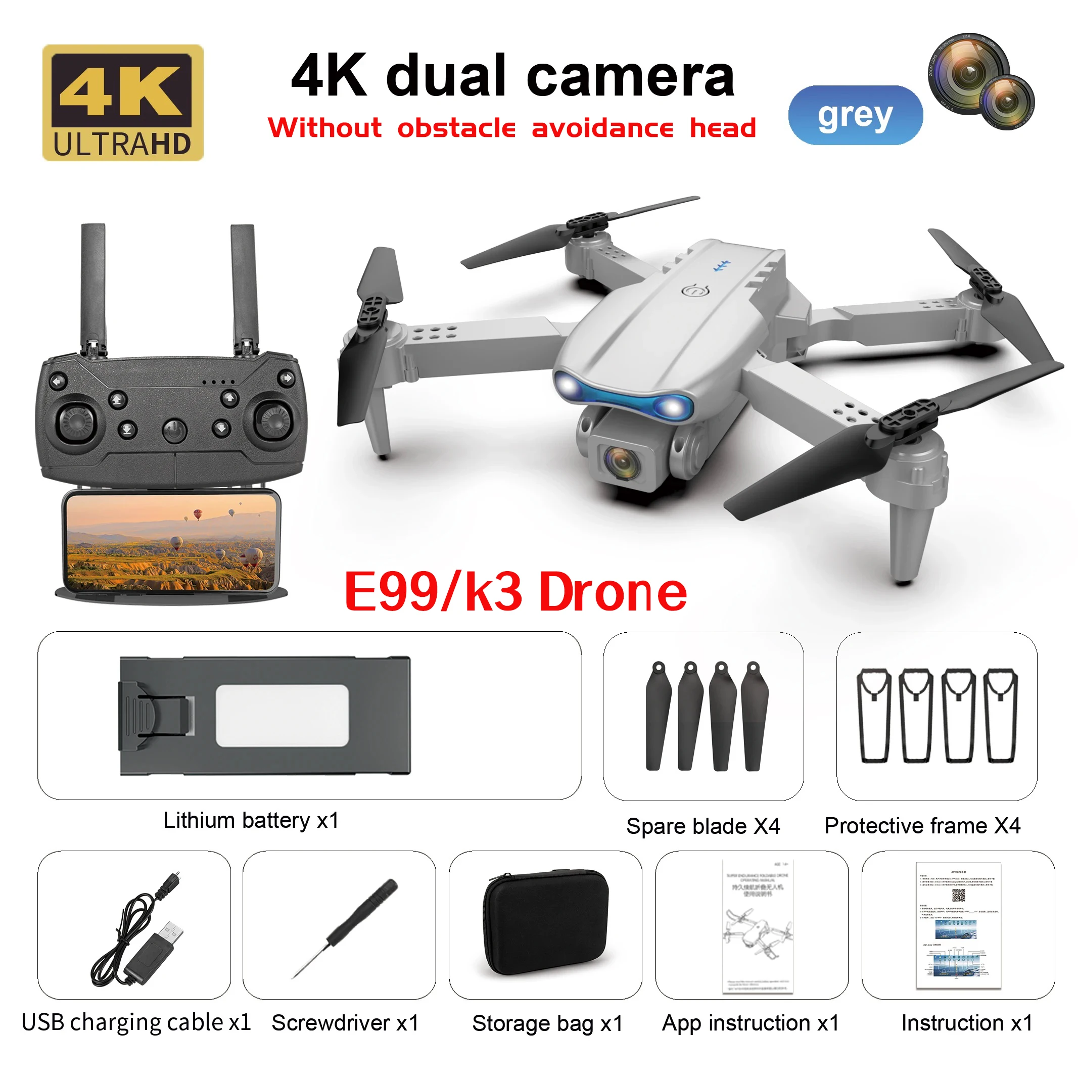 ตัวเลือกสินค้า E99 K3 Pro โดรน HD 8K กล้องคู่โหมดค้างสูงบังคับวิทยุพับเก็บได้ WiFi FPV การถ่ายภาพทางอากาศ Quadcopter ของเล่นเฮลิคอปเตอร์