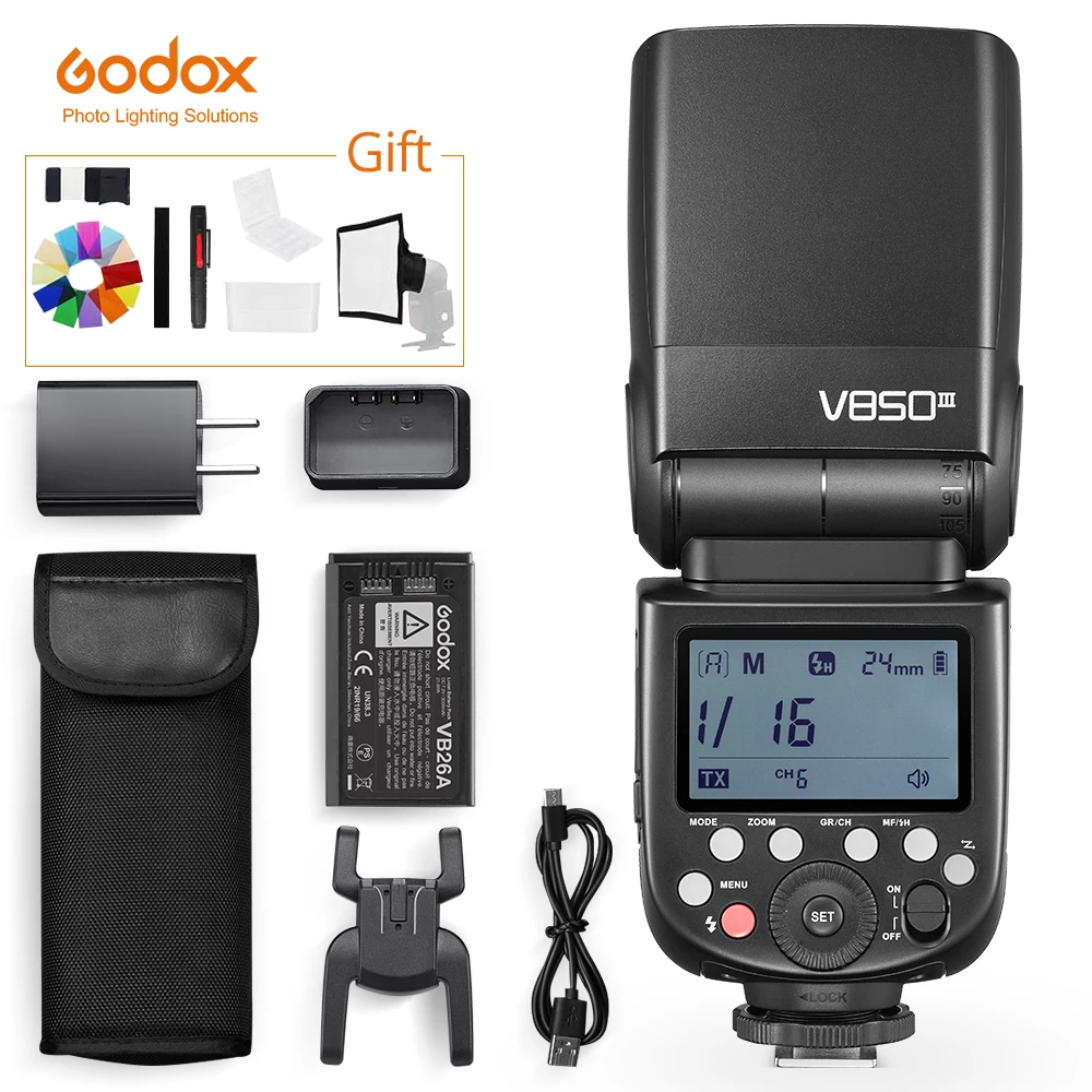 Godox V850Iii 76W 2.4G Gn60 Wireless X System Batteria Agli Ioni Di Litio Speedlite Per Canon Nikon Sony Pentax Olympus