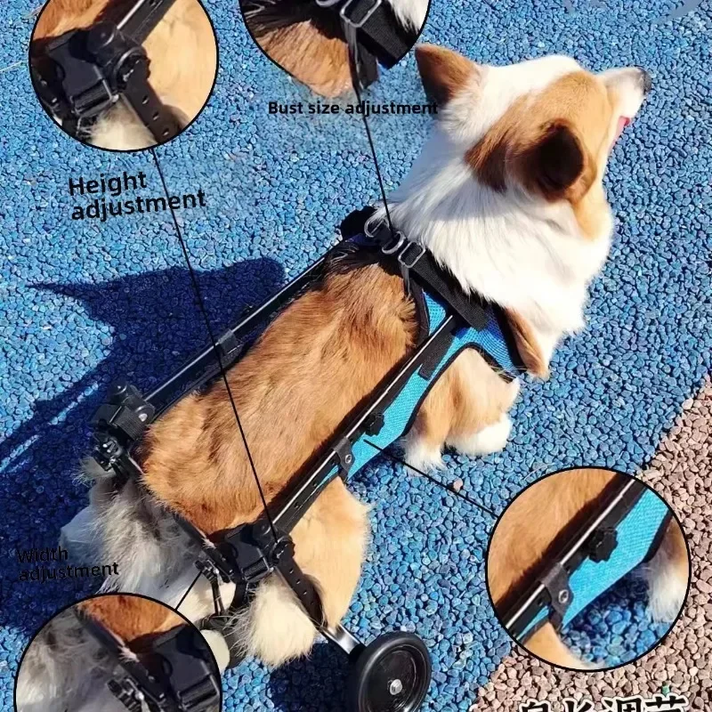 Pet Trolley Adjustable Hind Leg Disabled Pet Dog Mobility Aid Light Rehabilitation Legs Wheelchair Walk Trolley Tools