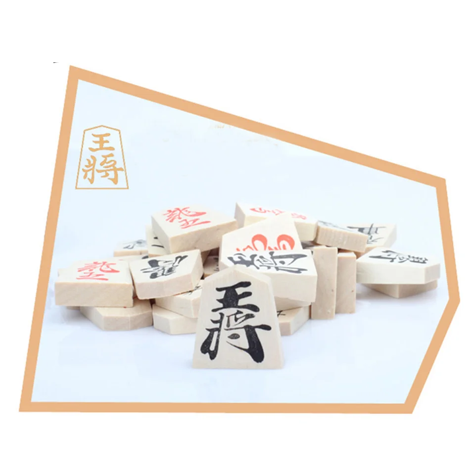 Wooden Japan Shogi 40 Pcs/Set International Checkers Folding Sho-gi Chess Set Family Board Table Toy Gift for Children Adults