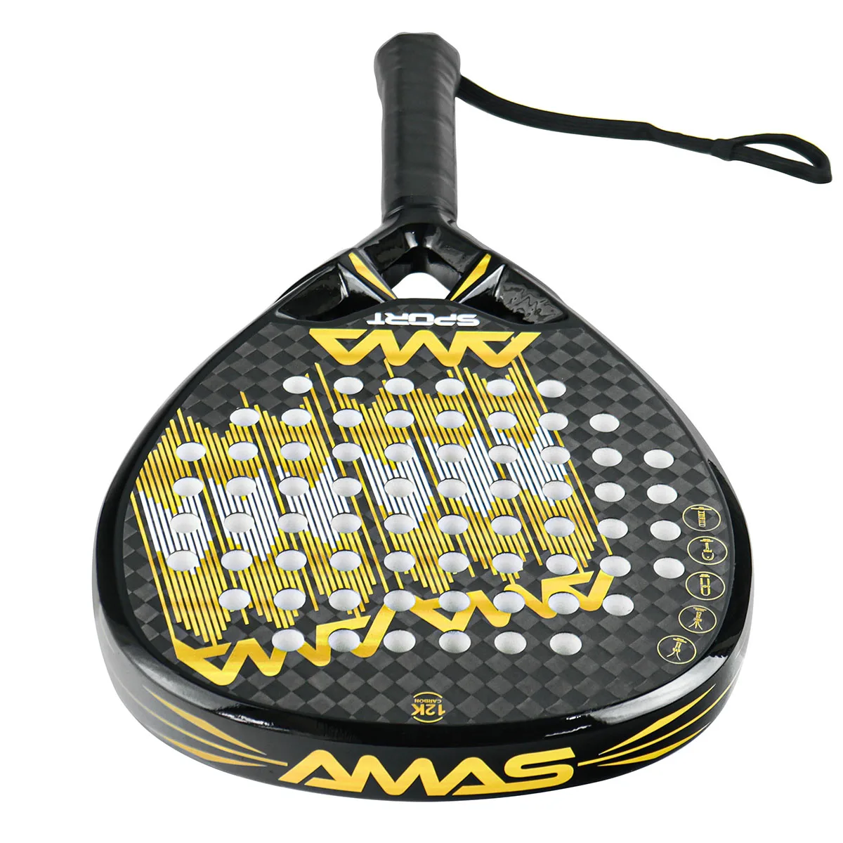 AMASPORT Tennis Padel Paddle Racket Beach Tennis Raquete EVA SOFT Core 12K Professional Tenis Padle