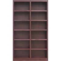 84" Traditional Double Wide Wood Bookcase with 10 Adjustable Shelves & 2 Fixed Shelves, Assembly Required 2