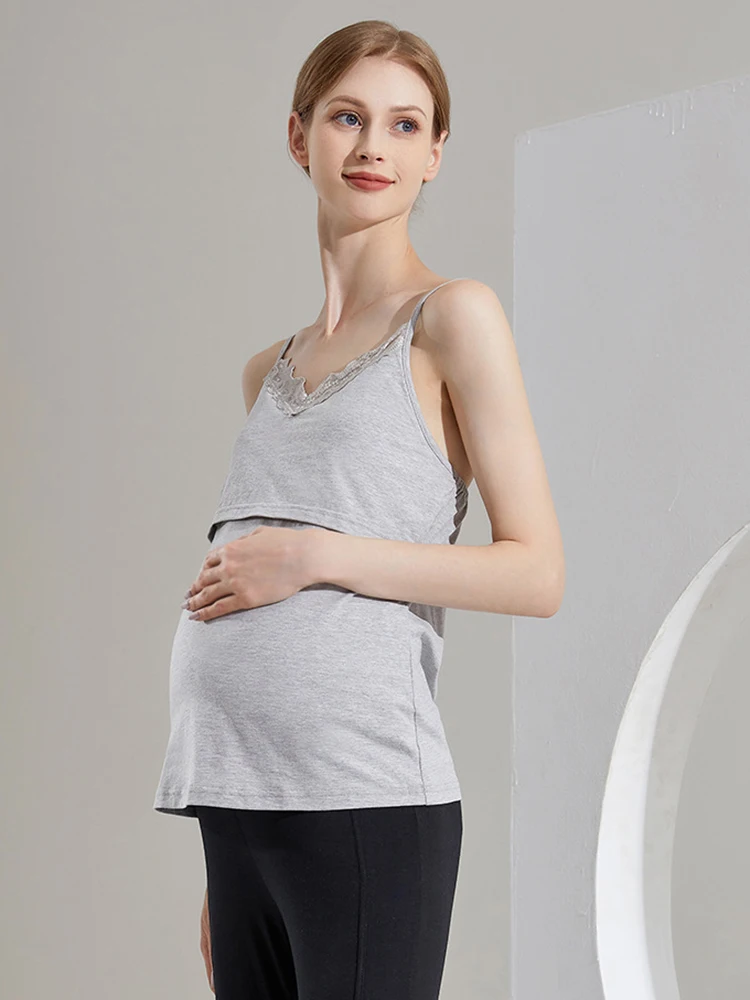 pregnancy clothes pleated dress nursing dresses breastfeeding korean long sleeve buttons spring autumn maternity gown Breastfeeding Top Maternity Clothes Nursing Tank Top Pregnancy Clothes