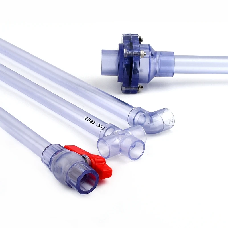 20~63mm High Quality Blue Transparent UPVC Pipe Connectors Garden Water Aquarium Fish Tank Drainage Tube Fittings Accessories pvc pipe fittings