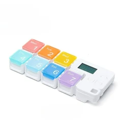 Weekly Pill Organizer with Alarm - Large Capacity AM/PM Vitamin and Medication Box (Color 7Grids)
