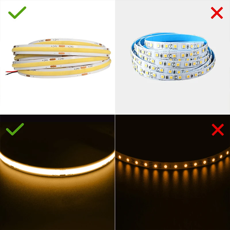 neon led strip lights 5MM DC12V/24vCOB LED Strip 480LEDs/Meter Bendable Linear Lights Tape CRI 90+ for DIY Home Under Cabinet Decoration light strips for room