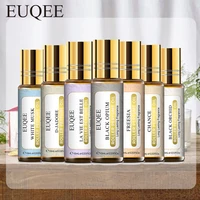 EUQEE 6 Bottles Set Fragrance Oils Gift Kit 10ml Metal Roller Smear Fragrance Oil For Men & Women Coconut Vanilla Sauvage Bleu 1
