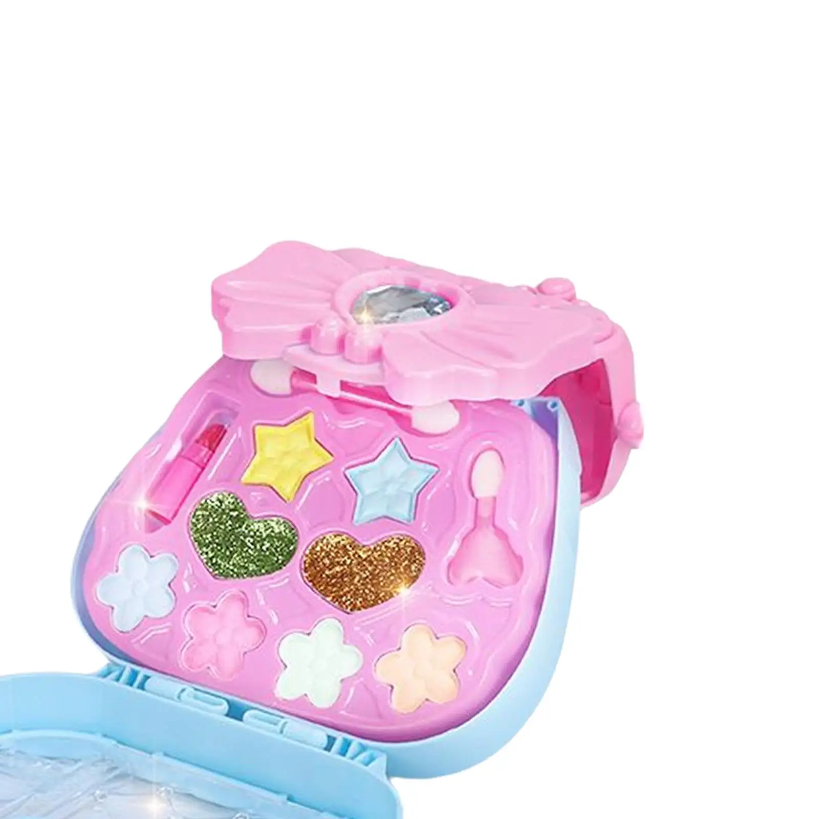 11Pcs Makeup Kit Washable Portable Makeup Box for Children Birthday Gifts