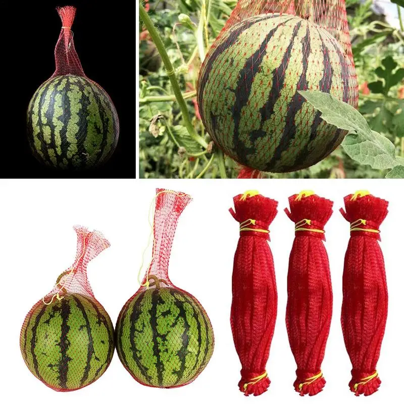 

100PCS Watermelon Nets Fruit Protection Bags Hangings Watermelon Nets Bags Drawstring Cantaloupes Mesh Net Garden Tools