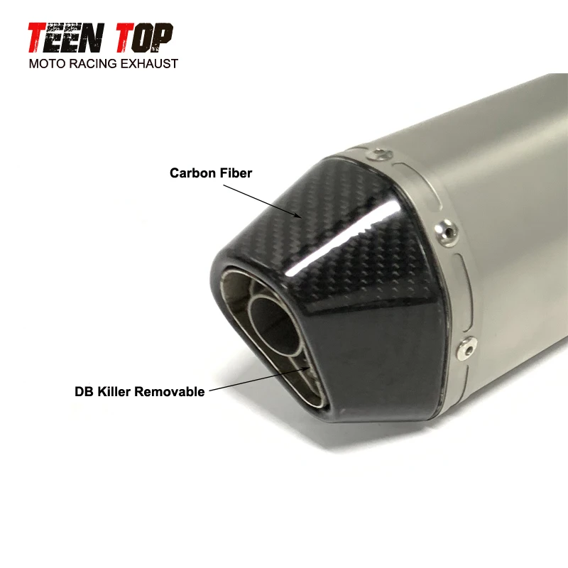 370mm Universal Motorcycle Muffler Carbon Fiber Exhaust For Benelli TRK 502 502C BJ600 Tornado 302R Sistemi Di Scarico Pitbike - Image 3
