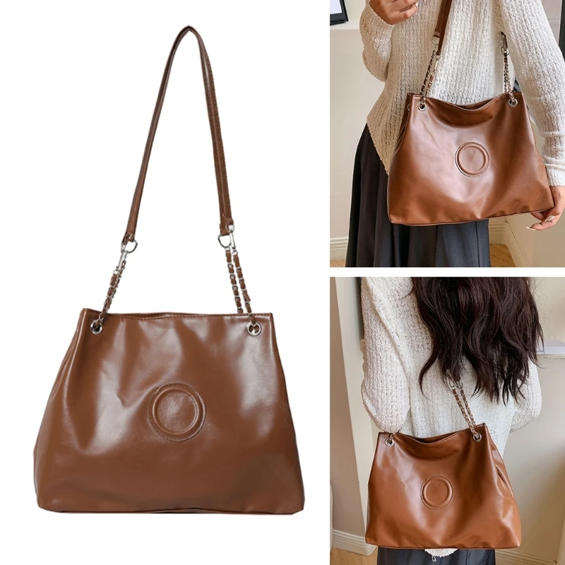 

Trendy PU Shoulder Bag Handbag with Chain Strap Perfect for Work and Shopping