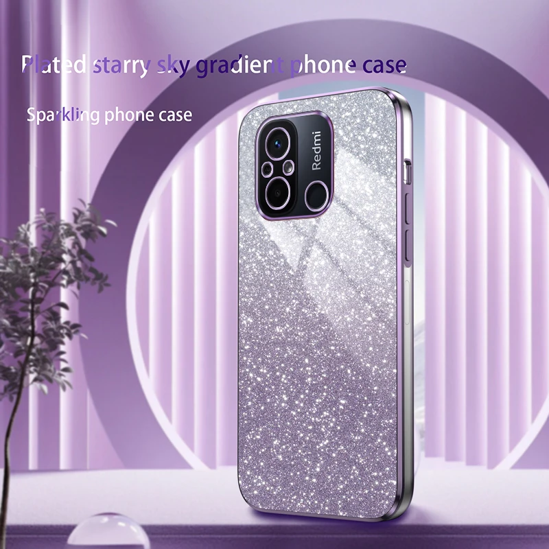 Plating Bling Glitter Shiny Protective Phone Case - Elegant Back Cover
