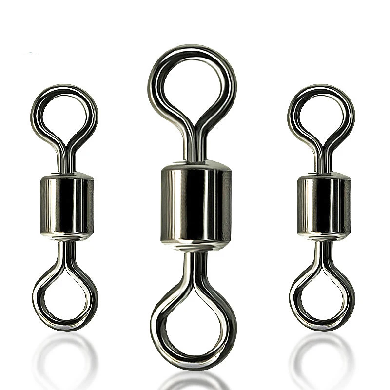 

100PCS Fishing Connector Accessories Swivel Fhising Hooks Line Connectors Stainless Steel Fish Tackle