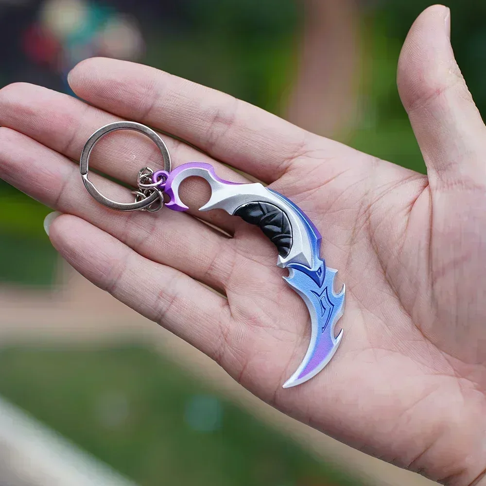 Valorant Keychains Set Reaver Karambit Knife Vandal Metal Game Peripheral Metal Sword Weapon Model Keychains Pendant  Gifts Toys 5