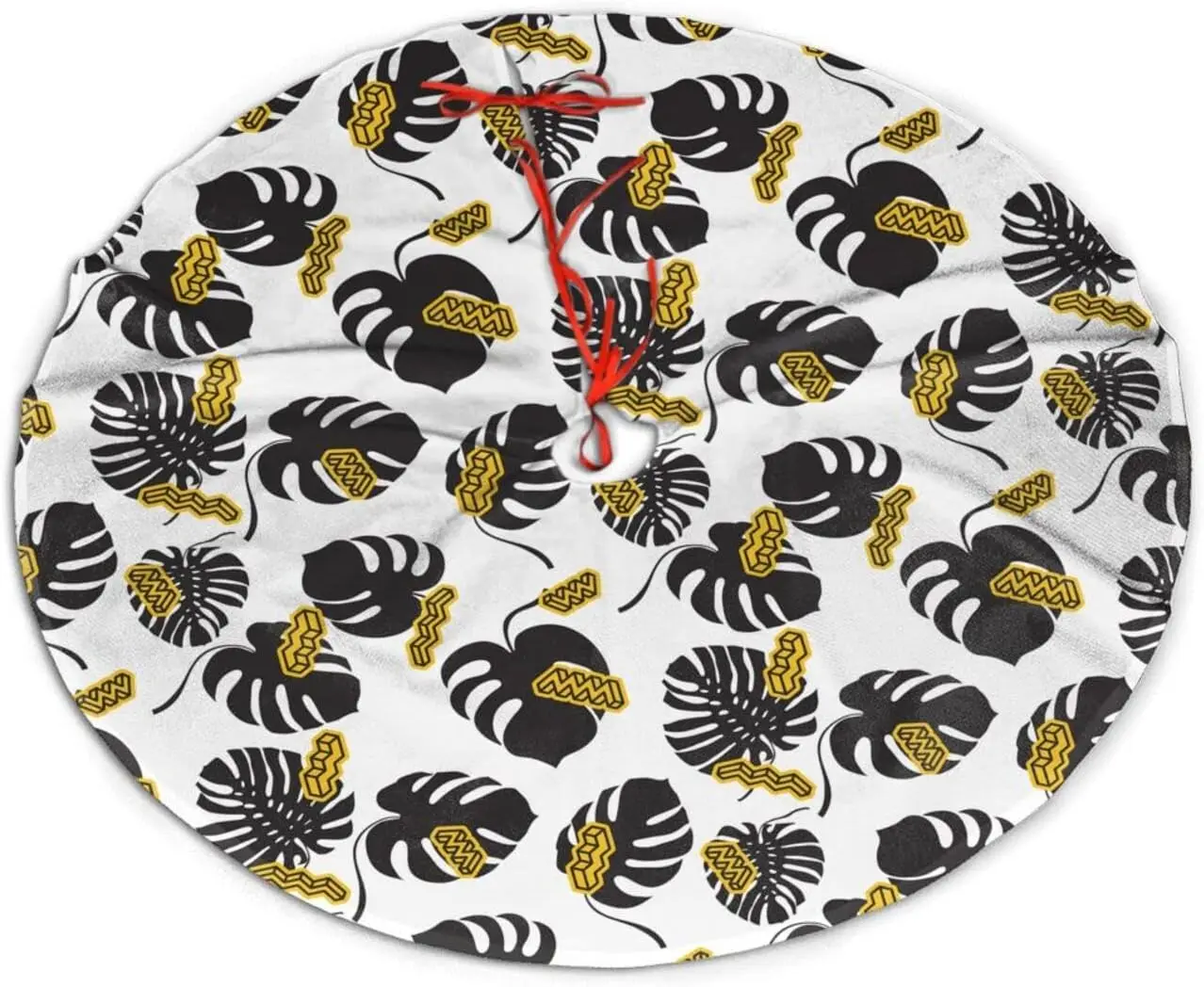 

Tree Skirt Abstract Tropical Palm Leaves Pattern Tree Mat for Xmas New Year Decoration Indoor Outdoor Holiday Ornament Supplies