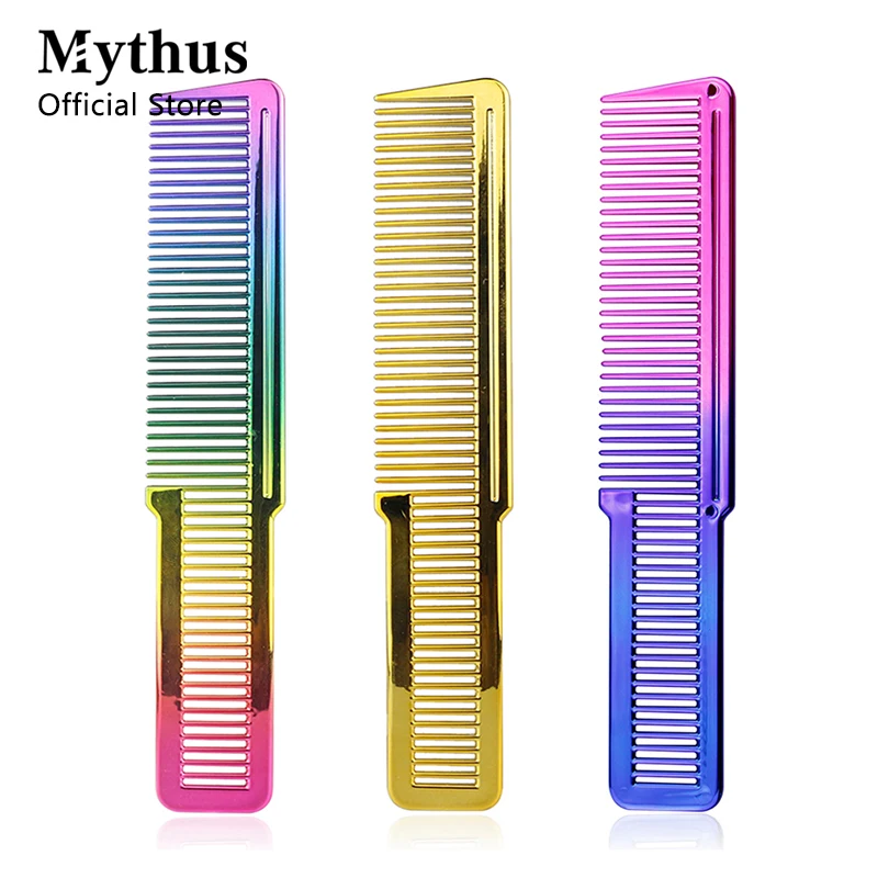 

Professional Electroplated Clipper Comb 3 Colors Barber Comb Stylist Styling Tool Accessories Salon Anti-static Hair Cut Comb