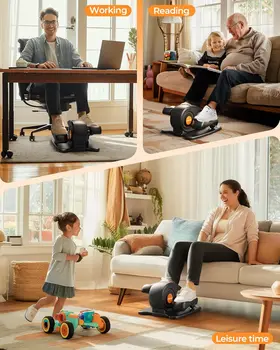 Under Desk Elliptical Electric,Ellipse Leg Exerciser for Seniors,Fully Assembled Seated Pedal Exerciser with Remote Control with 6