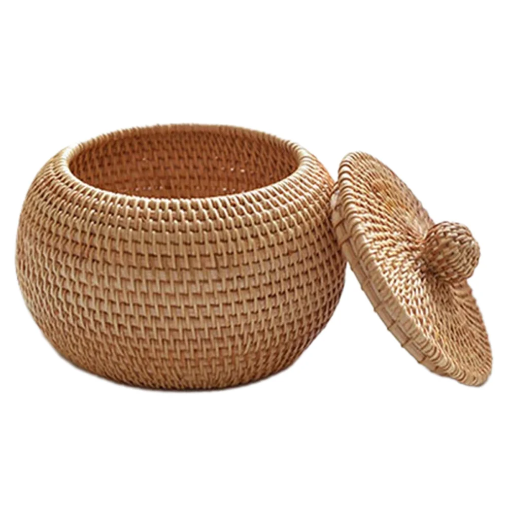 

Rattan Woven Storage Basket 15*15*12cm 1piece Brown Multi-functional Sturdy Vietnamese Autumn Vine A Brand-New