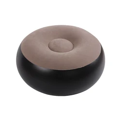 Portable Inflatable Flocked Stool for Indoor and Outdoor Use (Brown)